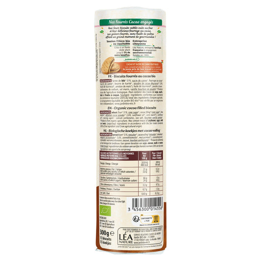 Organic chocolate-filled cookies JARDIN BIO ETIC