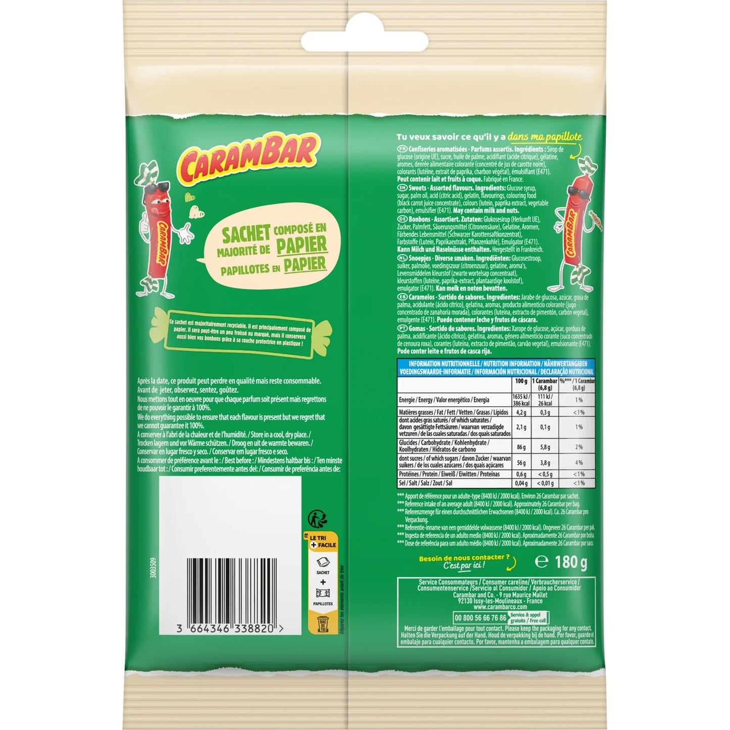 Carambar fruit candies 180g