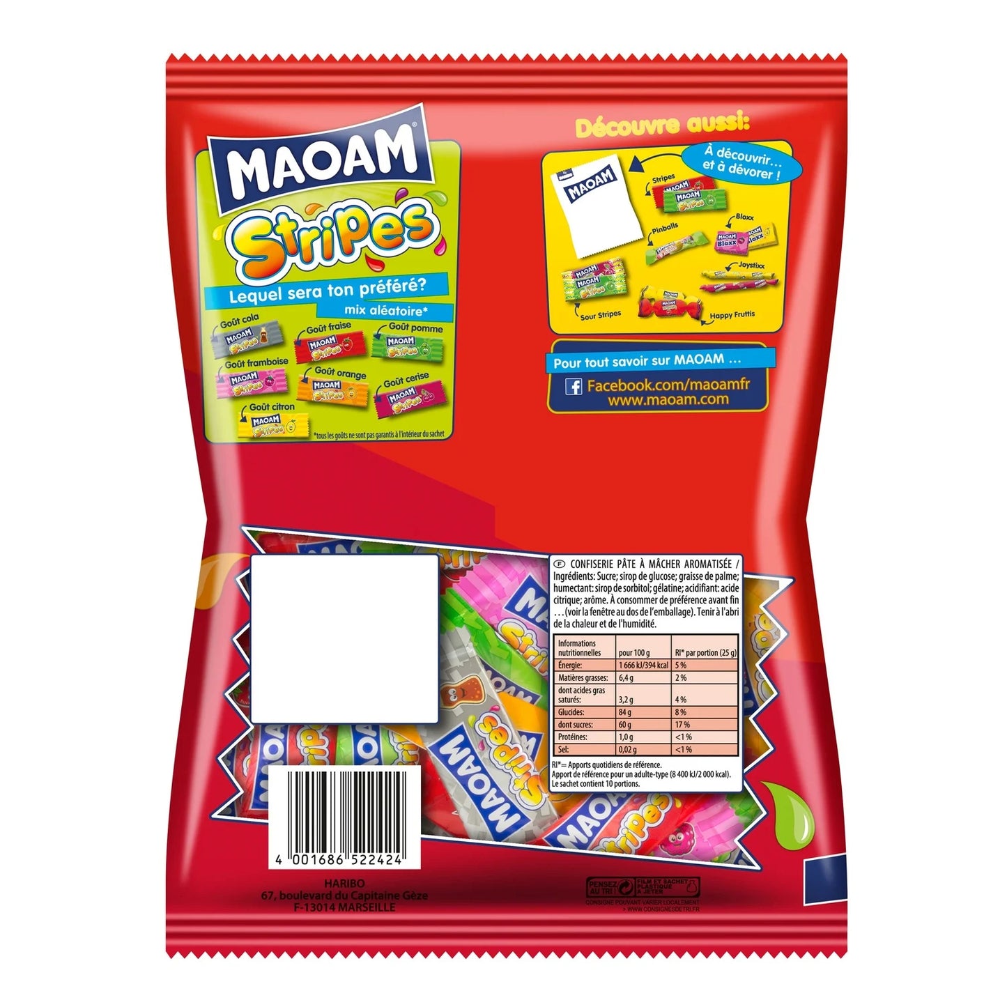 Haribo MAOAM Stripes Candies 250g