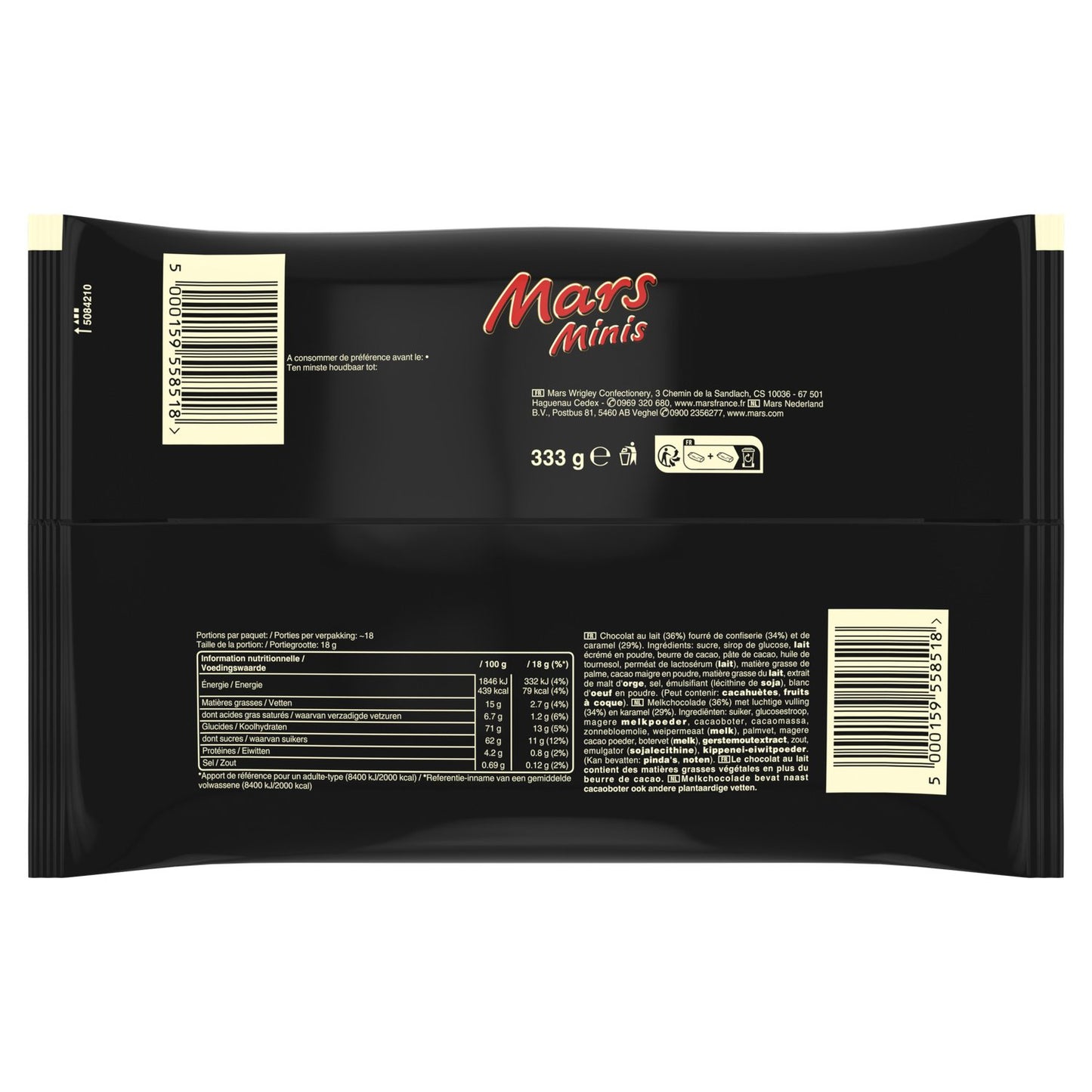 Mars Mini Milk Caramel Chocolate Bars 17x