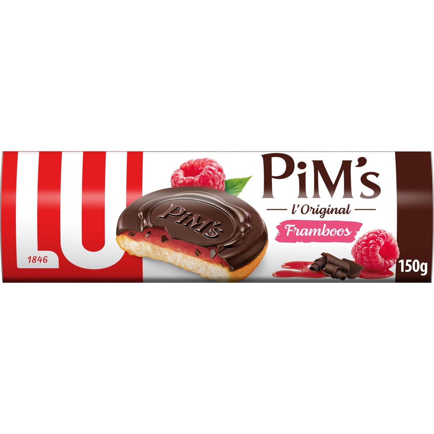 Pim's LU Sponge Cakes Topped with Raspberry and Chocolate