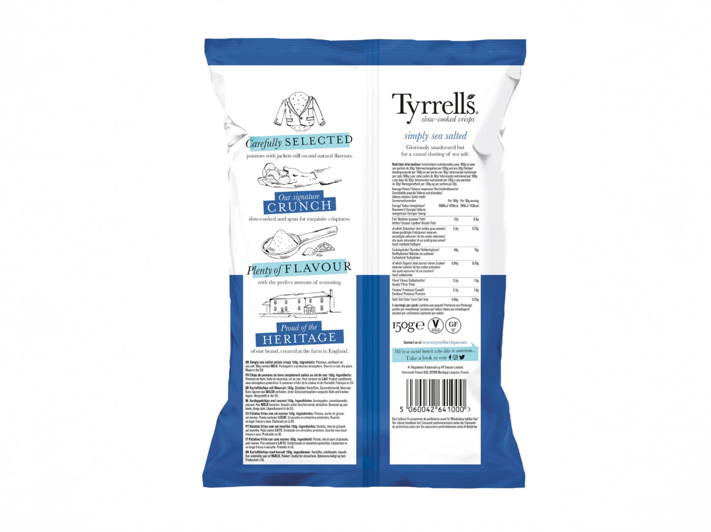 TYRRELL'S Chips salées au sel de mer