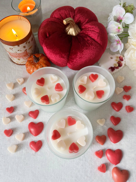 Bougie artisanale coeurs