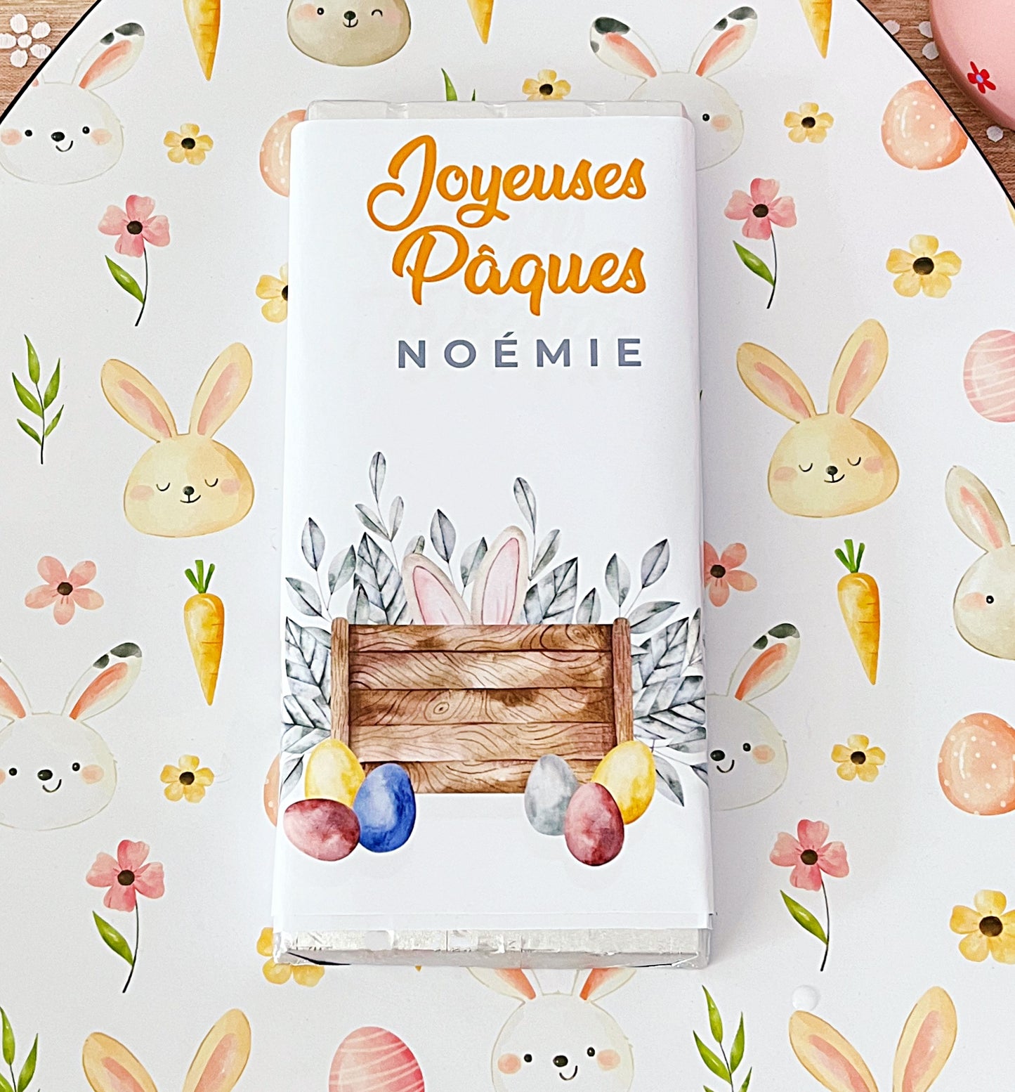 Chocolat personnalisé Joyeuses Pâques