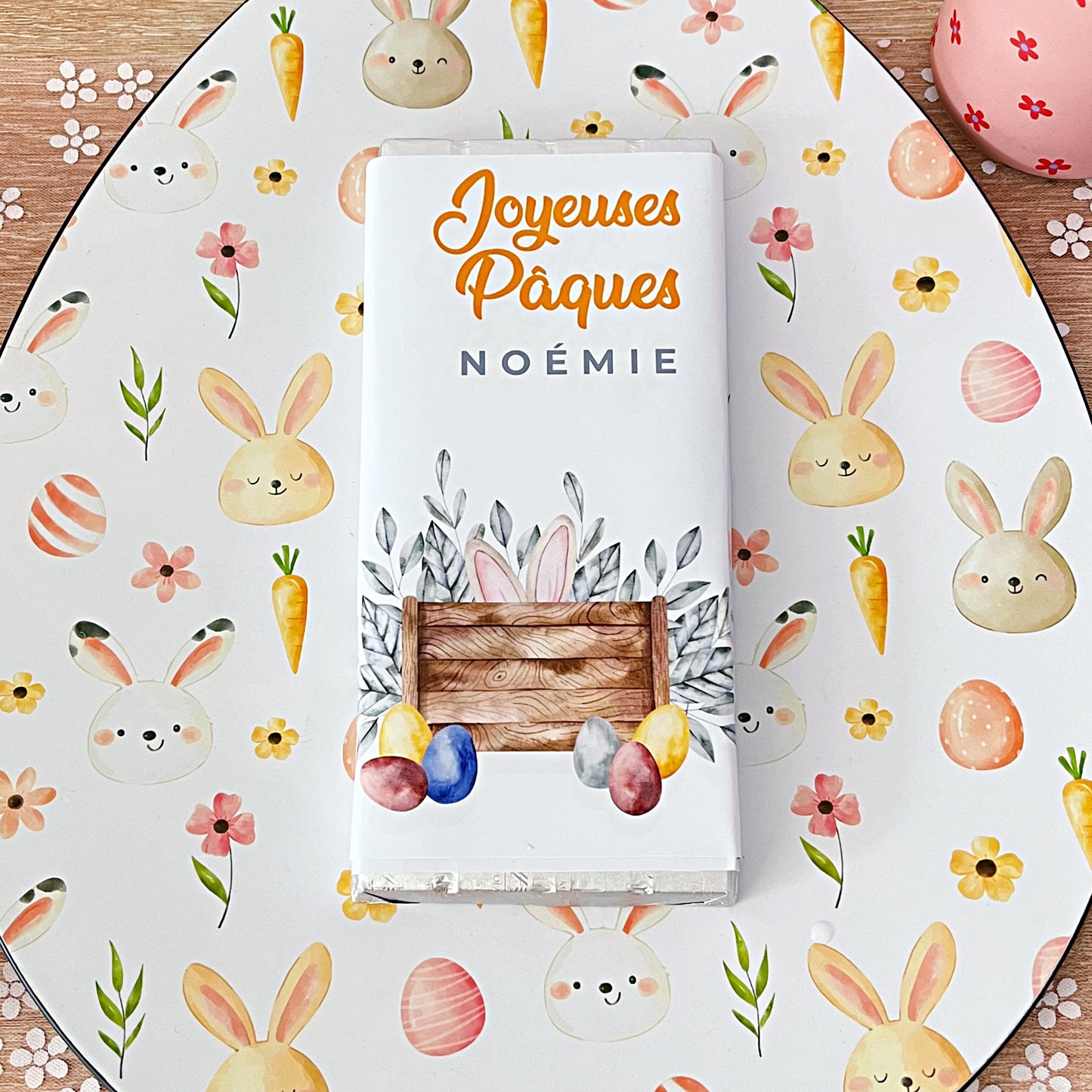 Chocolat personnalisé Joyeuses Pâques