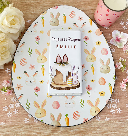 Chocolat personnalisé Joyeuses Pâques
