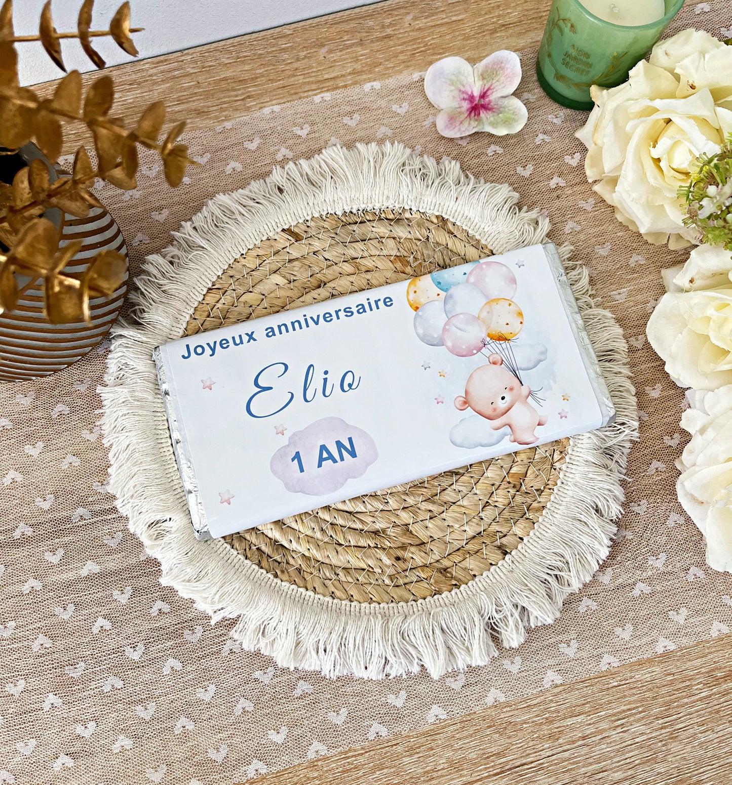 Chocolat personnalisé "Joyeux anniversaire"