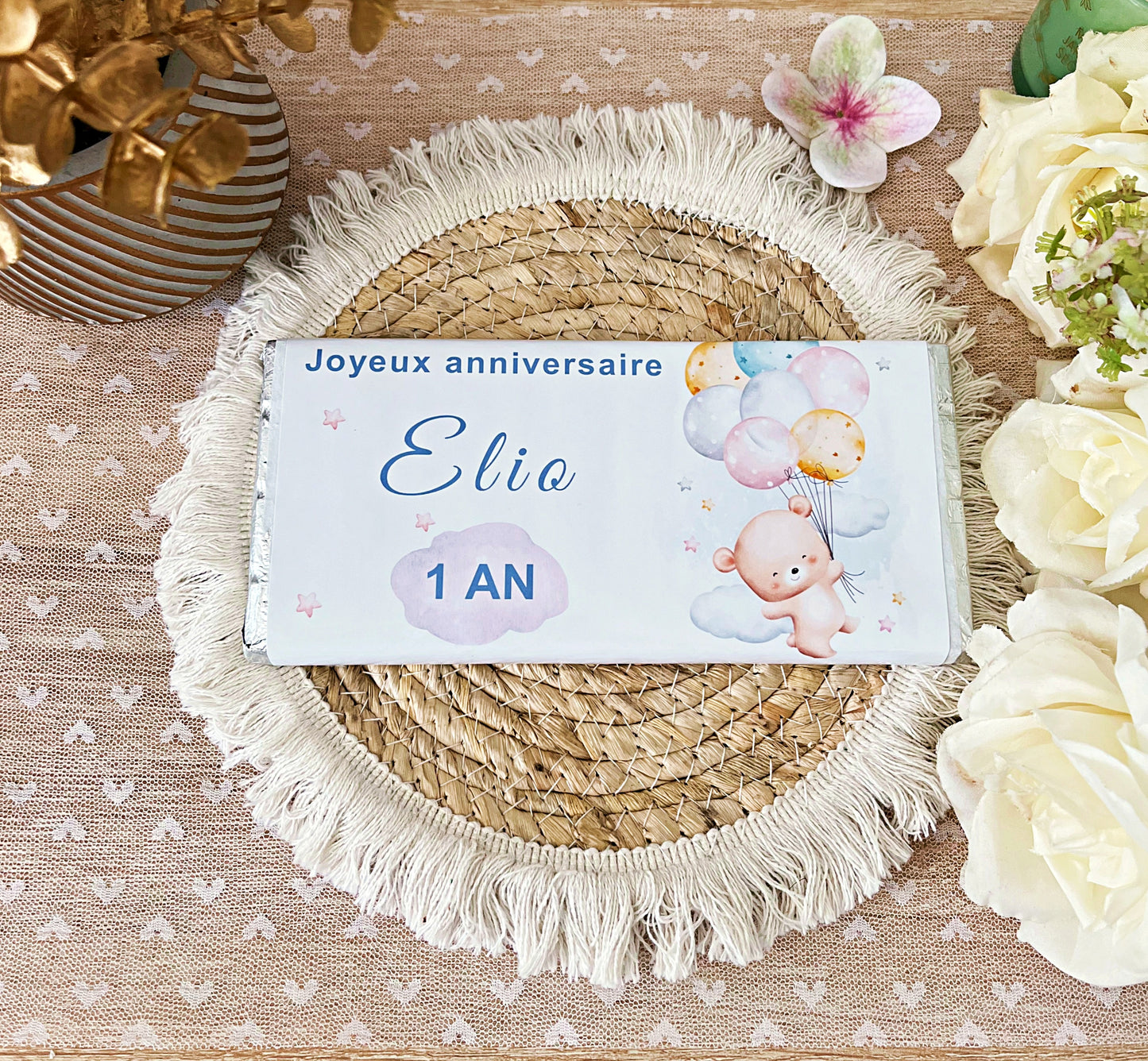 Chocolat personnalisé "Joyeux anniversaire"