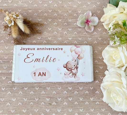 Chocolat personnalisé "Joyeux anniversaire"