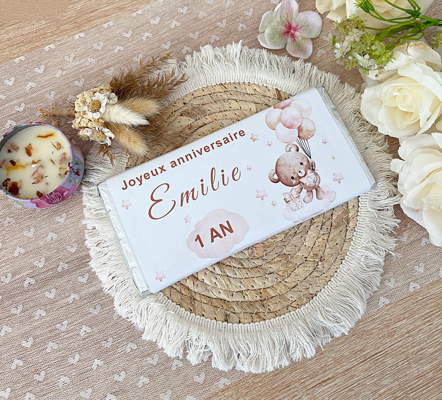Chocolat personnalisé "Joyeux anniversaire"