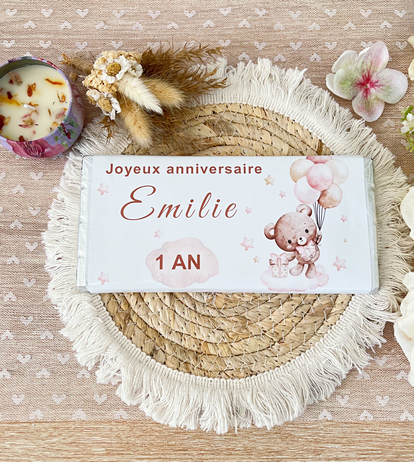 Chocolat personnalisé "Joyeux anniversaire"