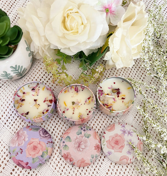 Coffret bougies fleurs séchées