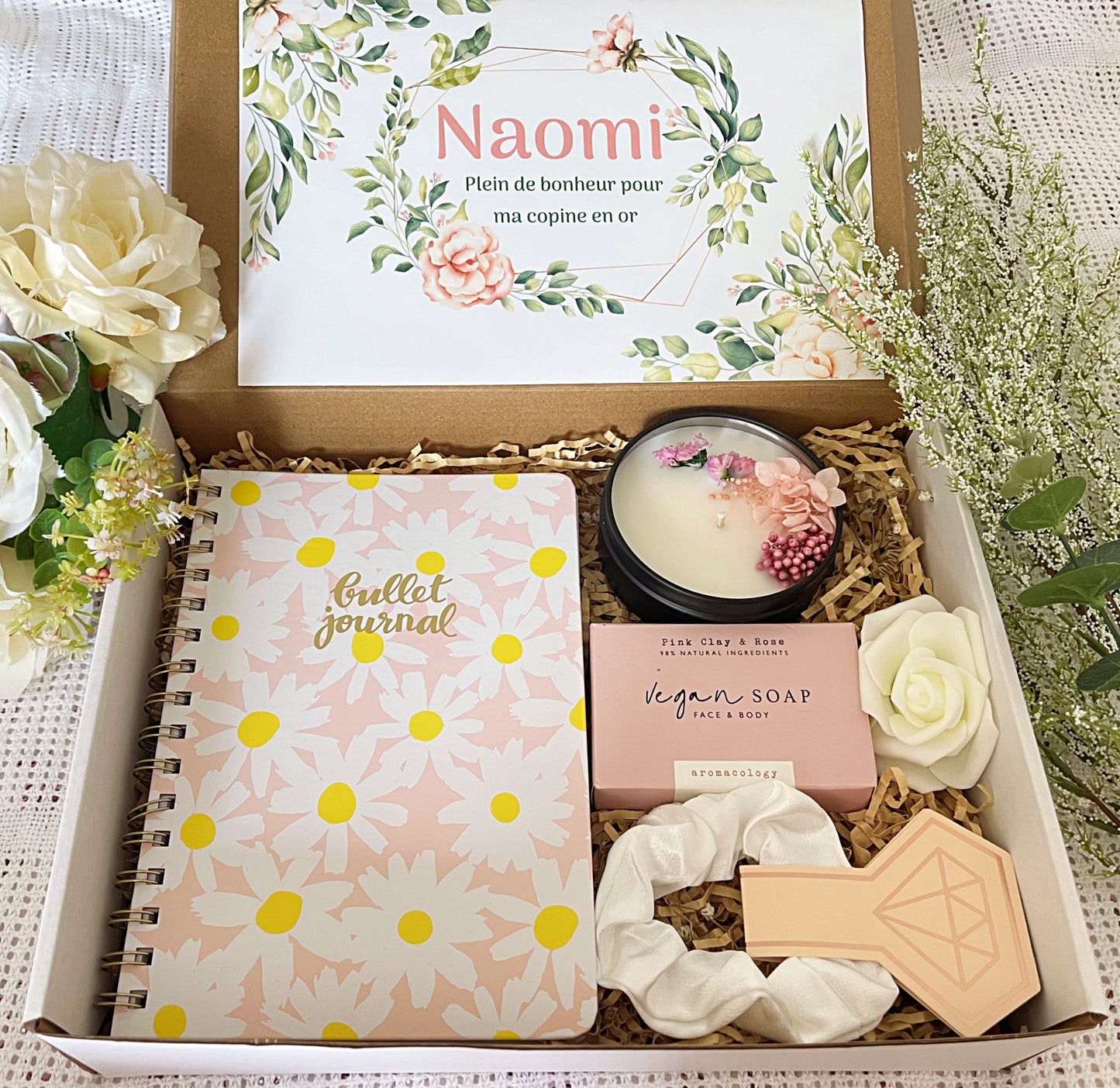 Coffret rose personnalisé