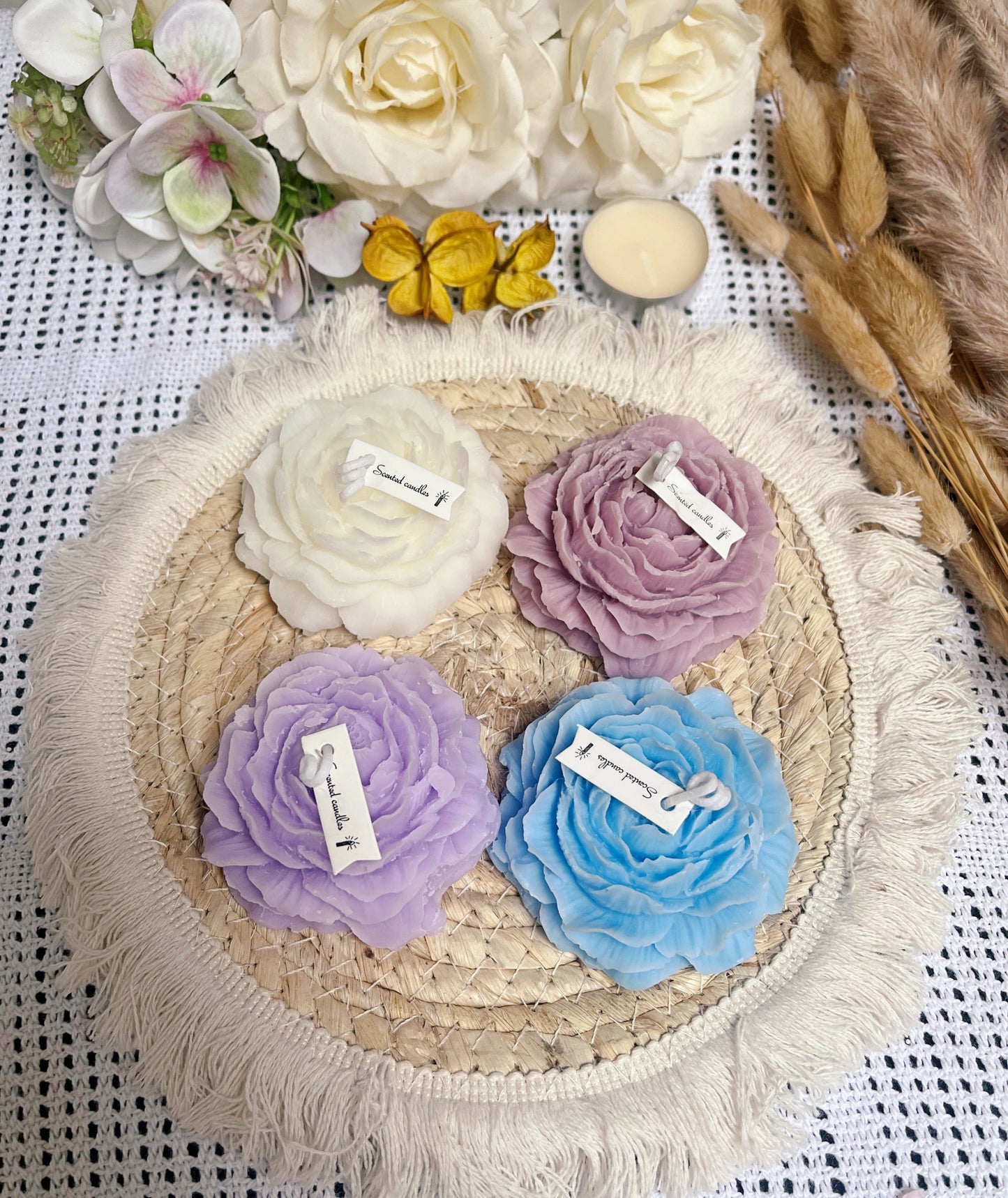 Coffret bougies fleurs