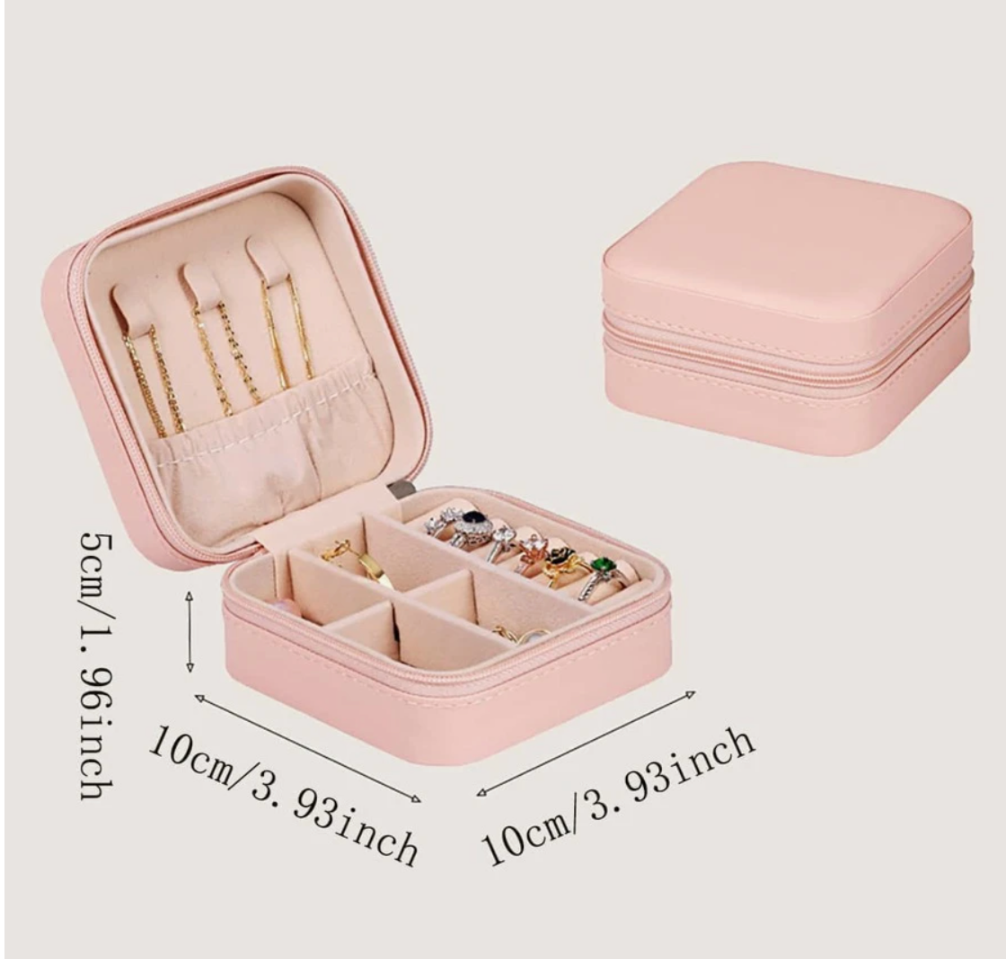 Boîte à bijoux rose personnalisée coffret