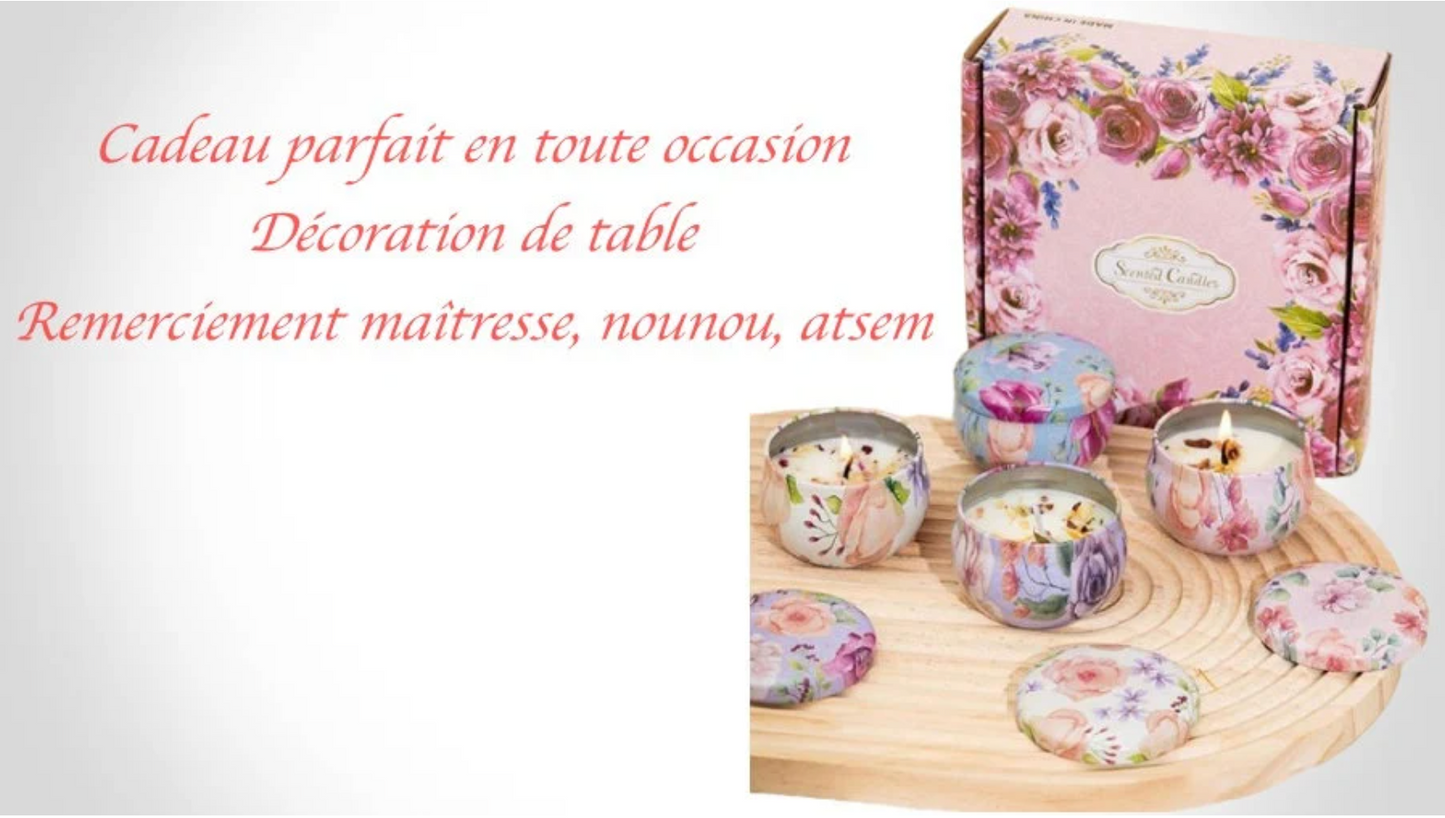 Coffret bougies fleurs séchées