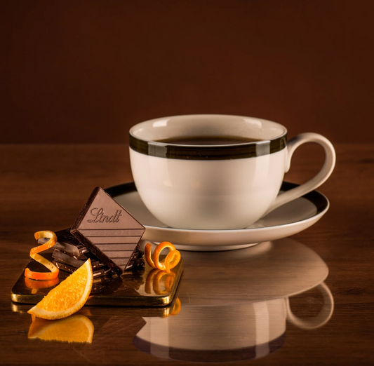 Tablette de chocolat noir Lindt orange