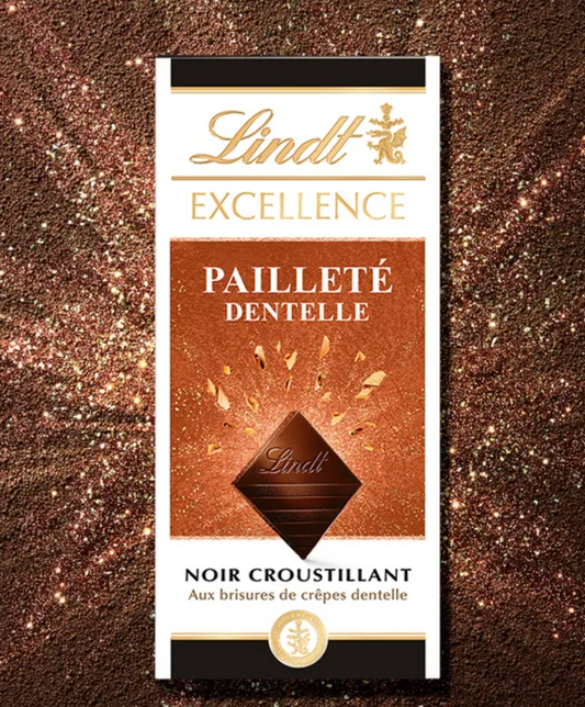 Tablette de chocolat noir Lindt crêpe dentelle