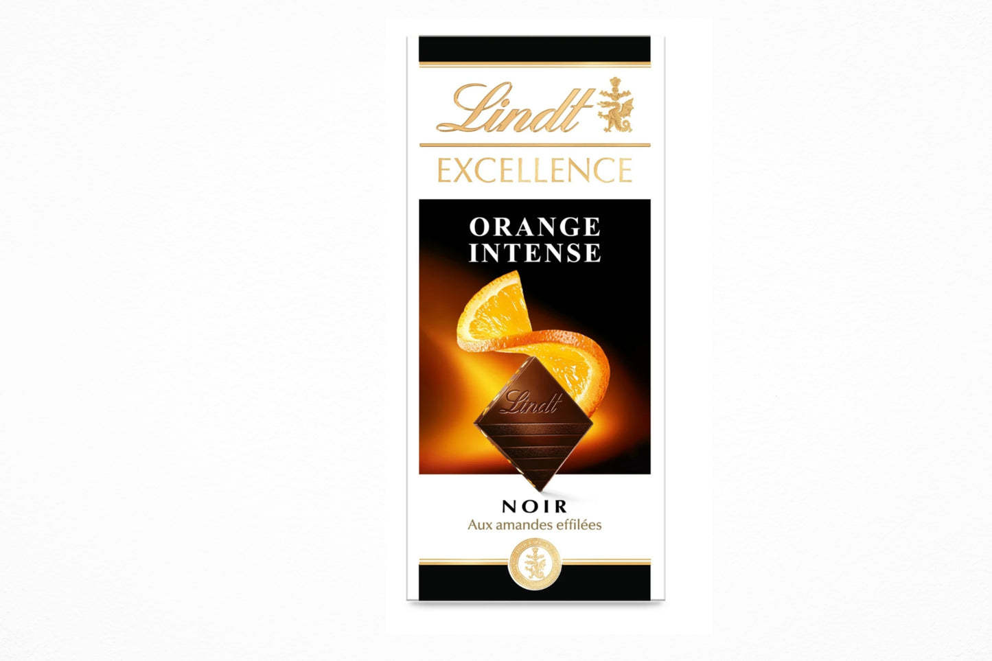 Tablette de chocolat noir Lindt orange