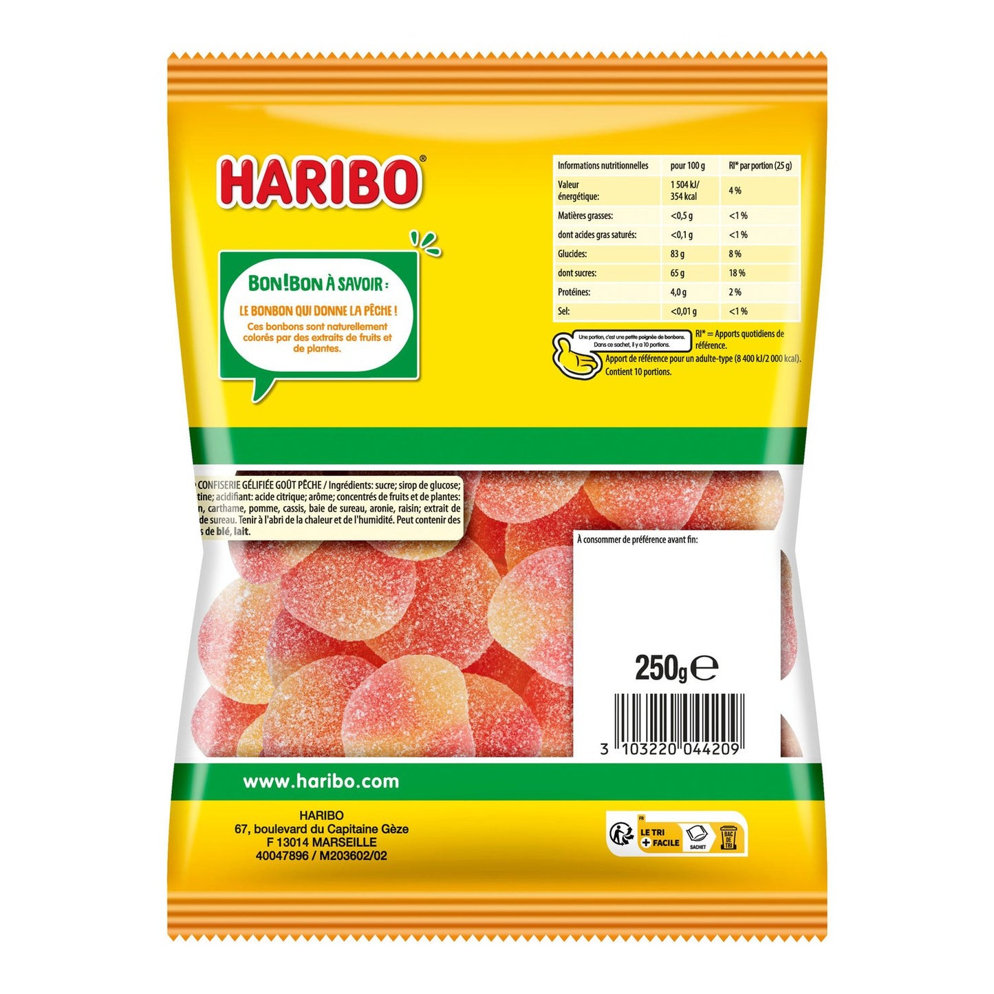 Haribo Peaches Candies 250g