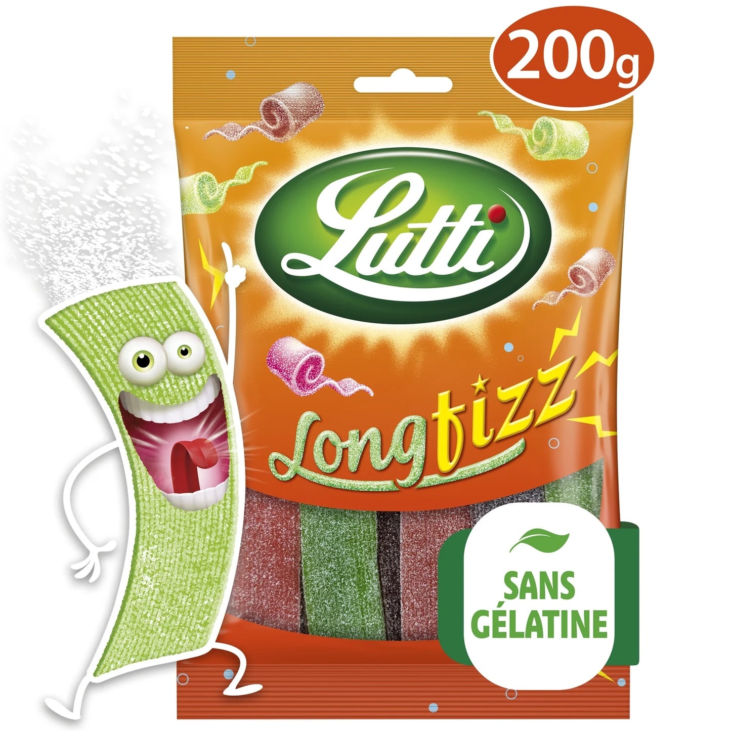 Lutti Longfizz Sour Fruit Candies 200g