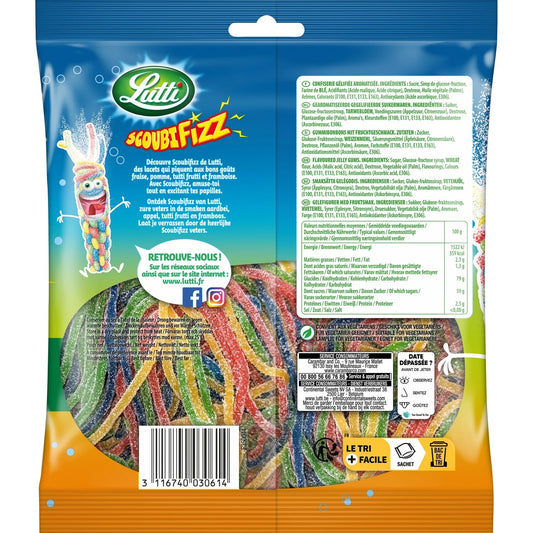 Lutti Sour Fruit-Flavored Scoubifizz Candies 180g