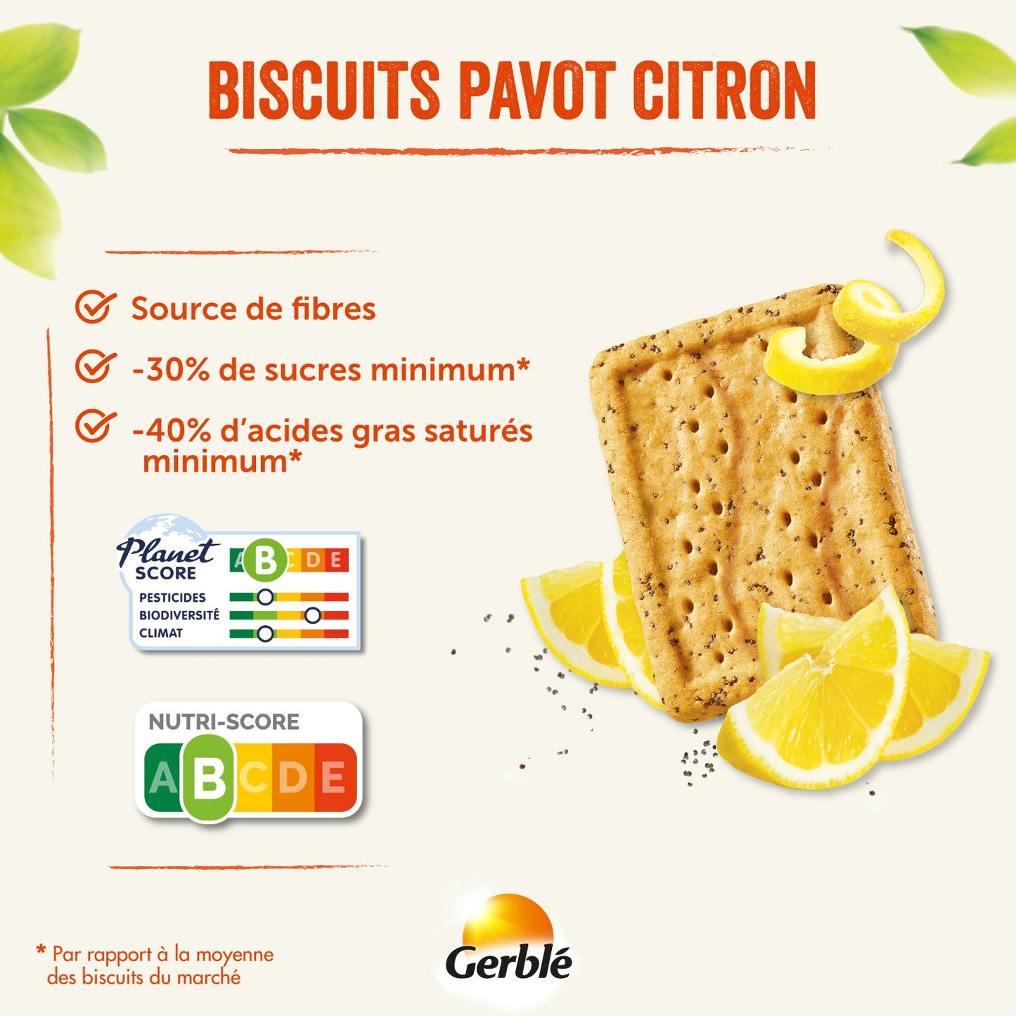 GERBLE Lemon Poppy Seed Biscuit