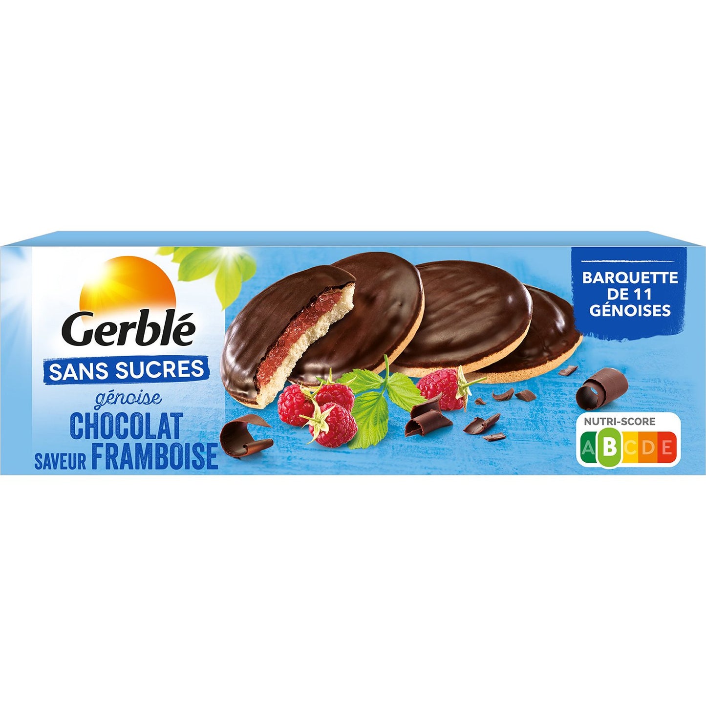 GERBLE Sugar-Free Chocolate Raspberry Genoise Sponge Cake
