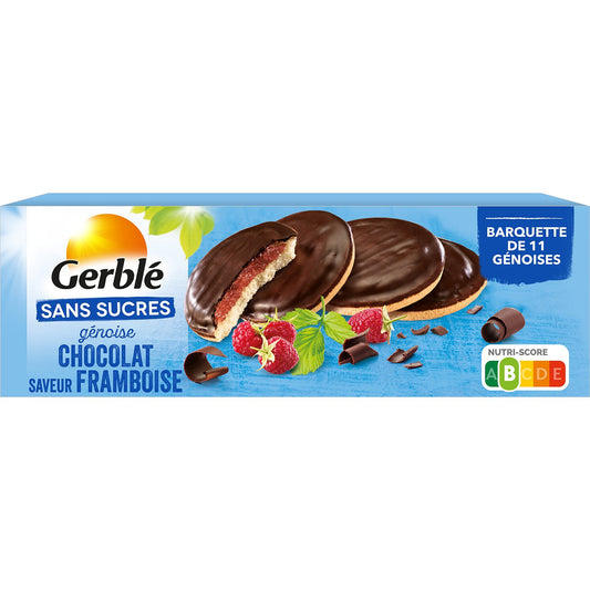 GERBLE Sugar-Free Chocolate Raspberry Genoise Sponge Cake