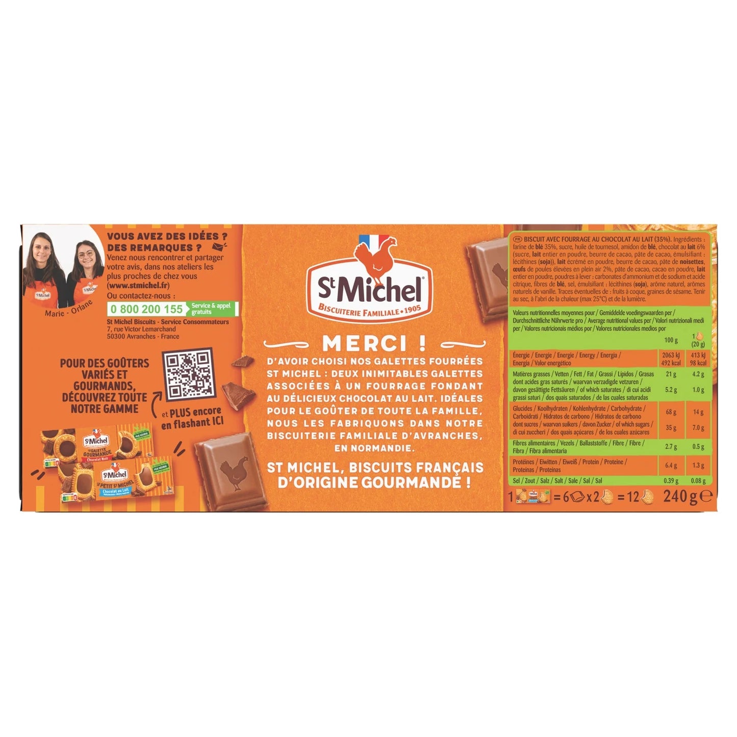 ST MICHEL Milk Chocolate Filled Cookies