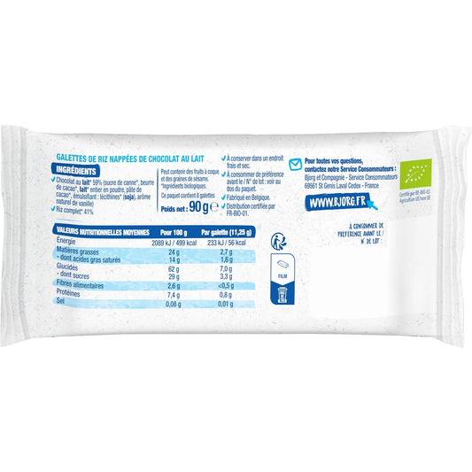 BJORG Organic Milk Chocolate Rice Cakes