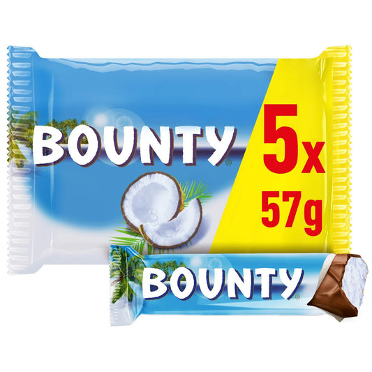 Bounty Milk Chocolate Coconut Bars - 5 bars of 57g - 285g