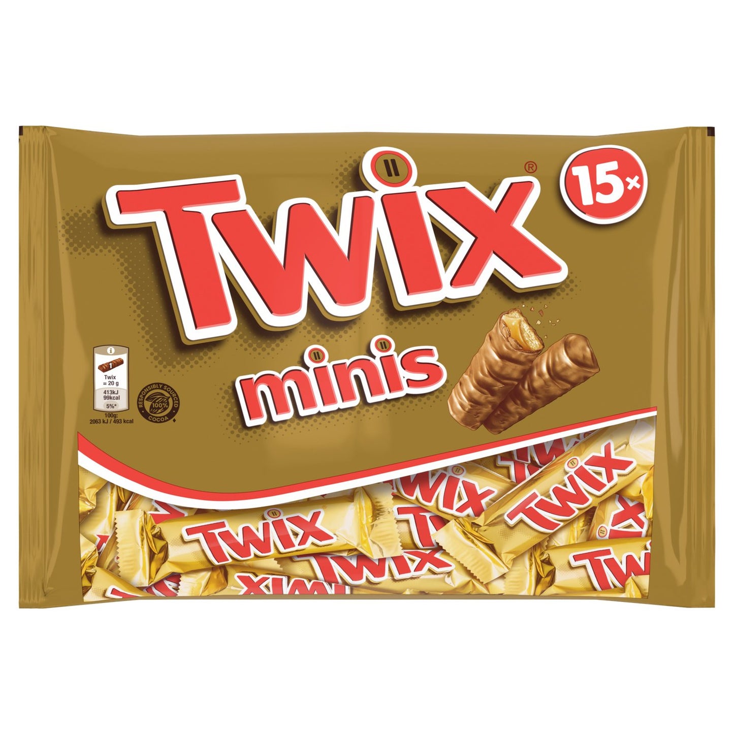 Twix Caramel Mini Chocolate Bars 15x -333g