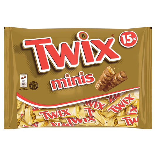 Twix Caramel Mini Chocolate Bars 15x -333g