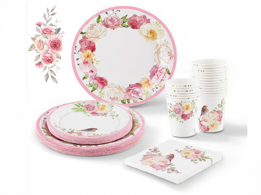 Floral Party Tableware Kit