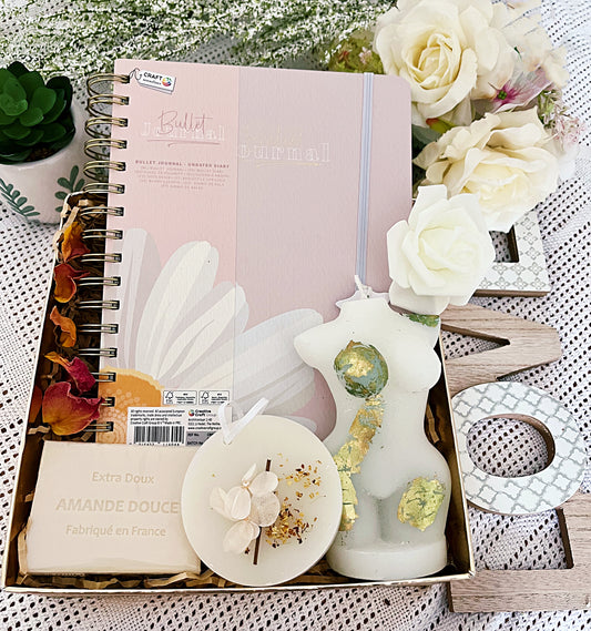 Coffret carnet rose