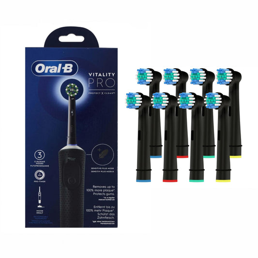 Oral-B Vitality Pro tooth brush and 8 Replacement Brush Heads