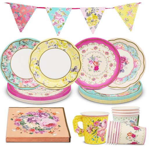 Gold Leaf Party Tableware Kit
