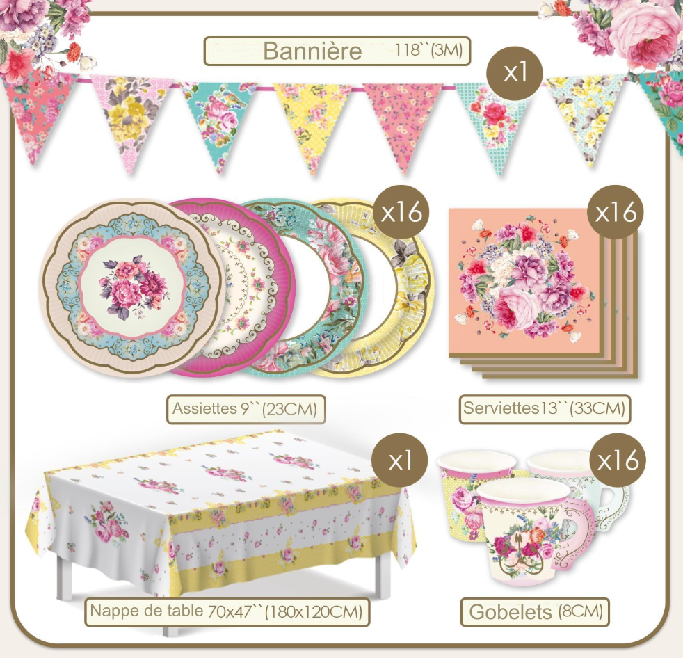 Gold Leaf Party Tableware Kit