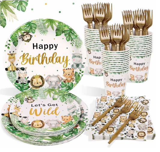 Safari Birthday Party Tableware Kit