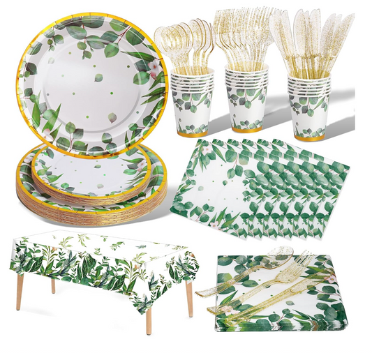 Gold Leaf Party Tableware Kit