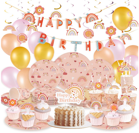 Rainbow Birthday Decorations Kit