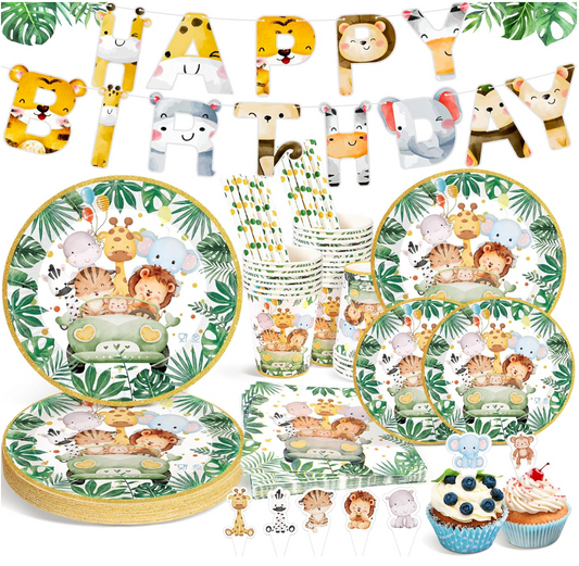Safari Animal Birthday Decorations Kit