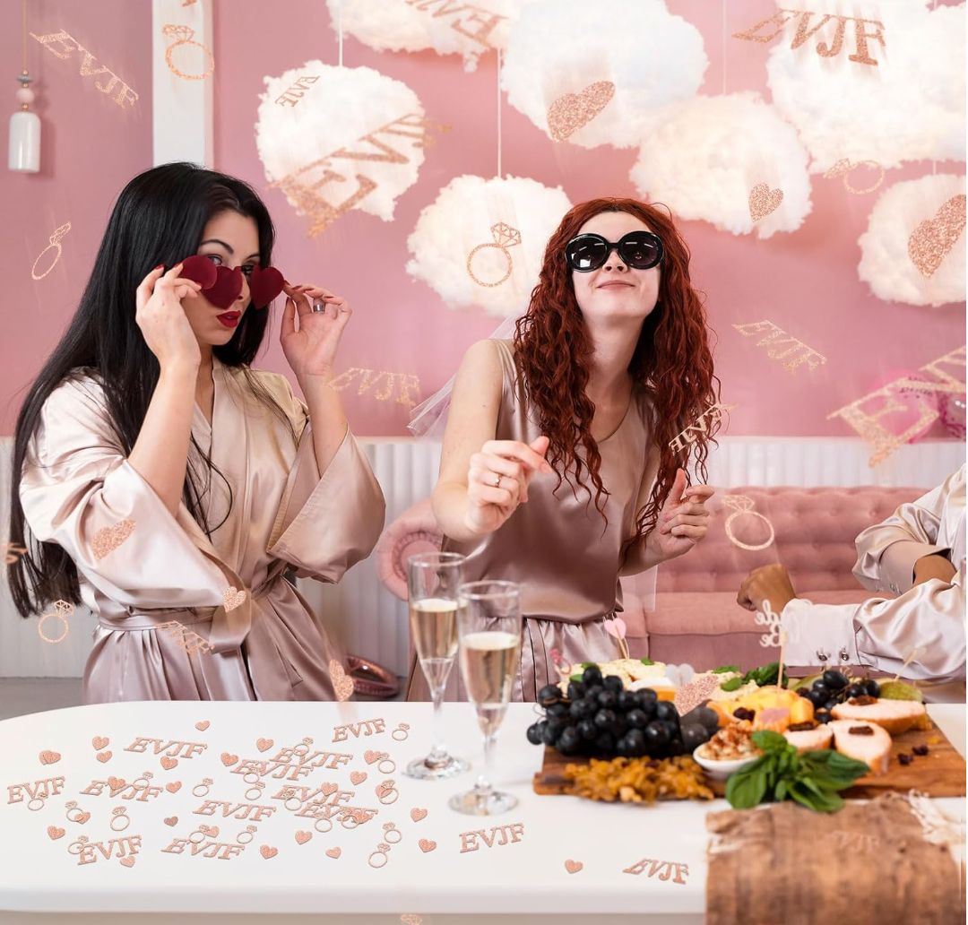 100 Pieces Rose Gold Glitter Hen Party Confetti