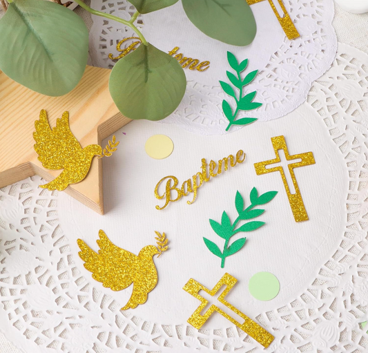 100pcs Confettis Baptême