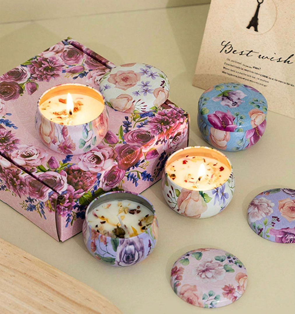 Coffret bougies fleurs séchées