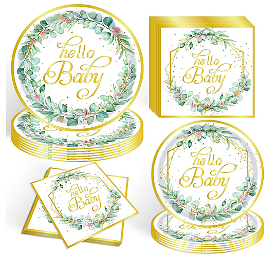 Hello Baby Party Tableware Kit