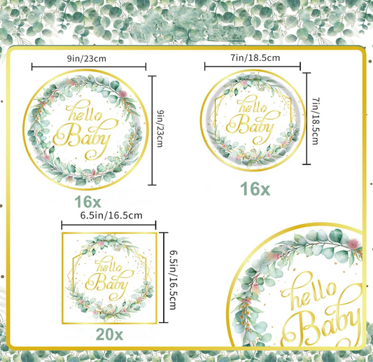 Hello Baby Party Tableware Kit