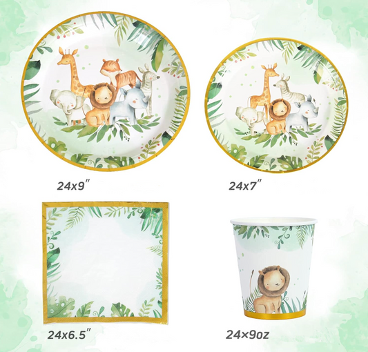 Jungle Animal Party Tableware Kit