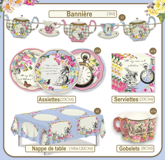 Alice in Wonderland Party Tableware Kit